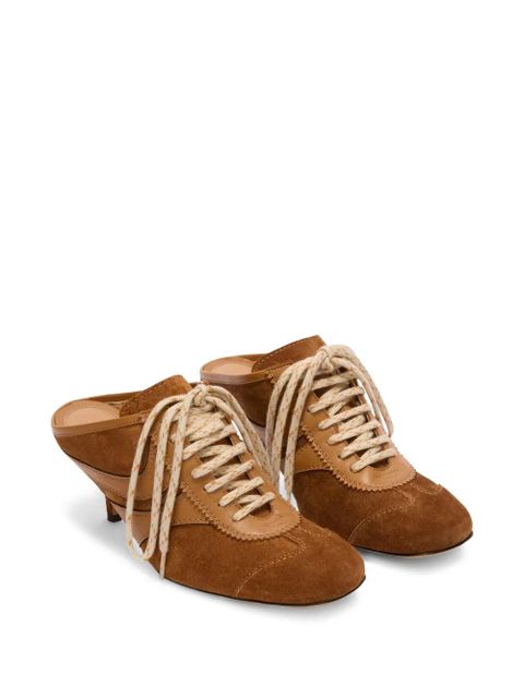 DRIES VAN NOTEN heeled suede mules - Brown - zdjęcie produktu nr 2