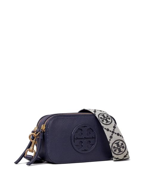 Tory Burch mini Miller grained-leather crossbody bag - Blue