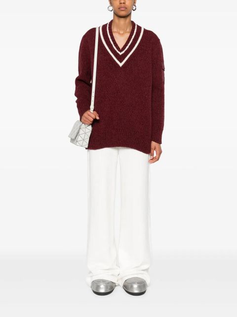 Moncler V-neck sweater - Red - zdjęcie produktu nr 2