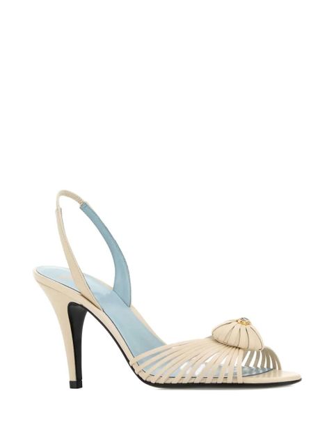Valentino Garavani 85mm leather slingback sandals - Neutrals - zdjęcie produktu nr 2