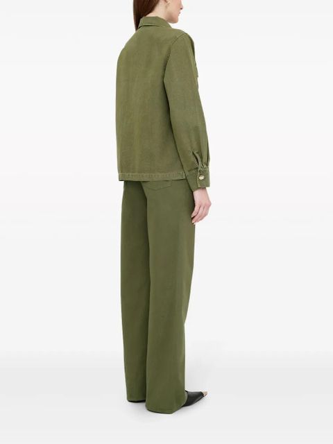 ANINE BING Briley curved-seam twill trousers - Green