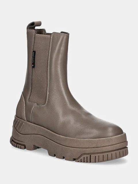 Tommy Jeans sztyblety skórzane TJW CHELSEA FLATFORM BOOT - zdjęcie produktu nr 1
