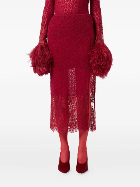 Blumarine lace midi skirt - Red