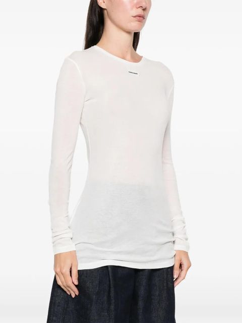 Miu Miu cotton label mini dress - White