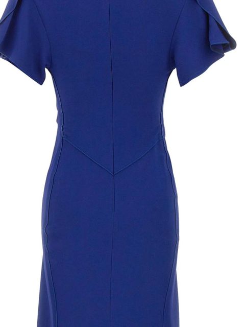 Victoria Beckham Eve v-neck draped midi dress - Blue