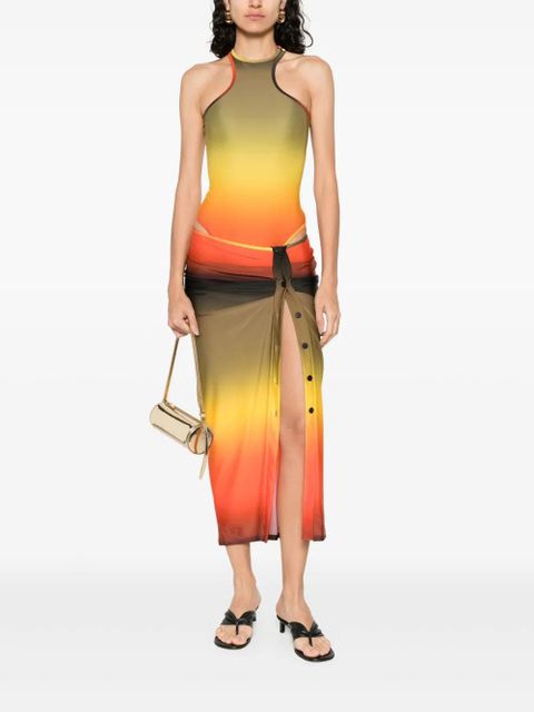 The Attico gradient-effect skirt - Green