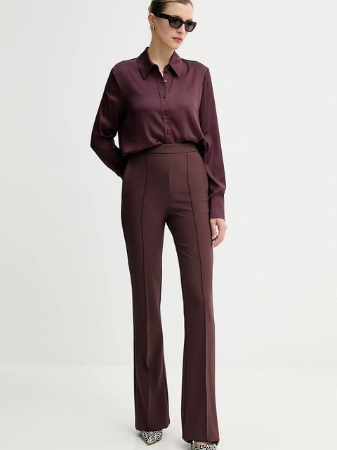 Guess koszula CONCETTA damska kolor bordowy regular z kołnierzykiem klasycznym W5YH03 WF1T2