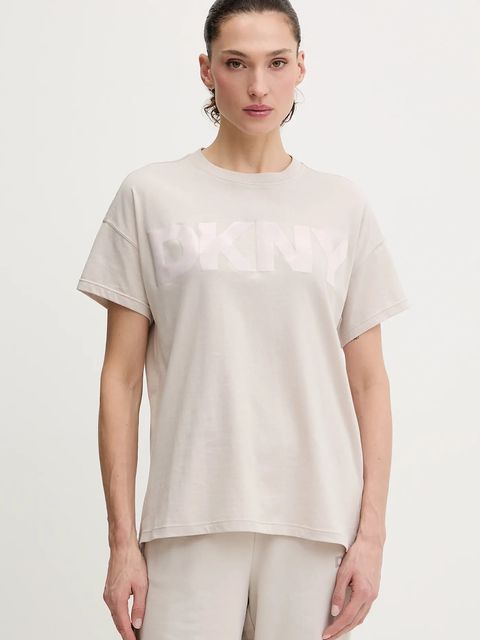 Dkny t-shirt bawełniany damski kolor beżowy DP6T1534 - zdjęcie produktu nr 1