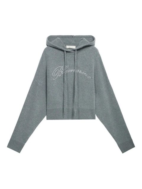 Blumarine rhinestone-embellishment hoodie - Grey - zdjęcie produktu nr 1