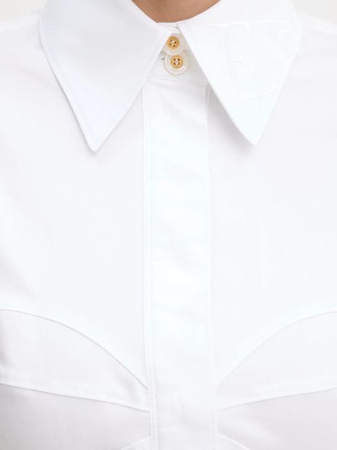 Elisabetta Franchi koszula damska kolor biały slim z kołnierzykiem klasycznym CA08256E2