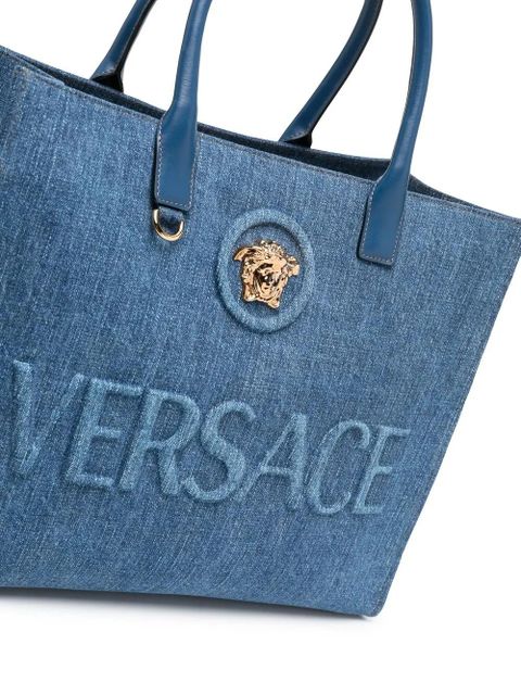 Versace Medusa denim tote bag - Black