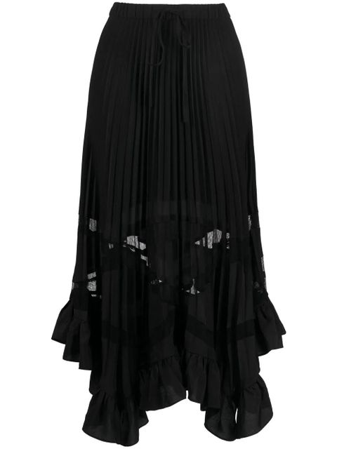 Claudie Pierlot asymmetric hem pleated skirt - Black - zdjęcie produktu nr 1