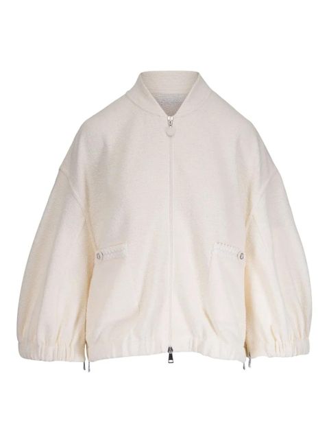 Moncler bouclé bomber jacket - White - zdjęcie produktu nr 1