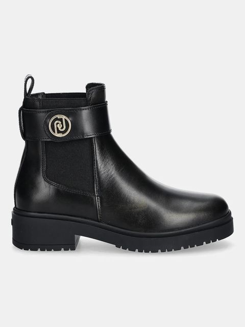 Liu Jo sztyblety skórzane NEW NANCY ECO 2-2 damskie kolor czarny na płaskim obcasie SA5203PX24122222