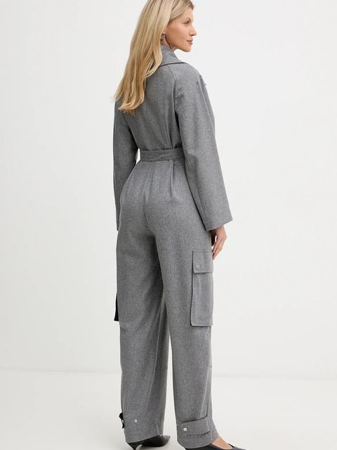 BOSS kombinezon z dodatkiem wełny kolor szary z kołnierzykiemm 50548121 - zdjęcie produktu nr 2