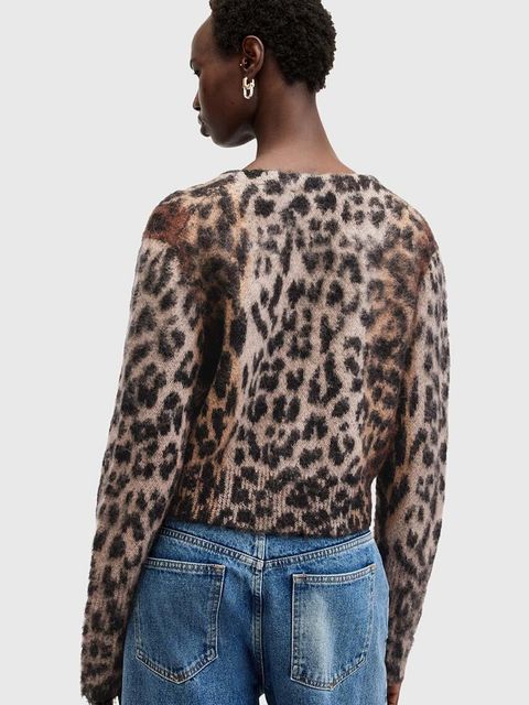 AllSaints kardigan z wełną WICK kolor brązowy W024KB