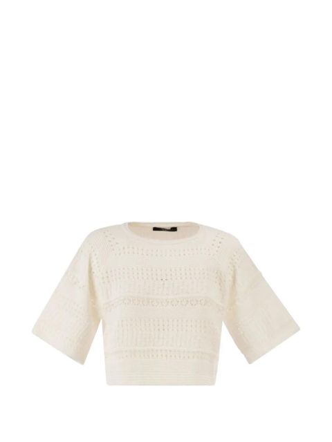 Weekend Max Mara open-knit cotton top - White - zdjęcie produktu nr 1