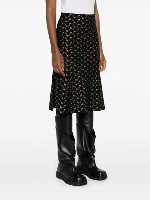 Alexander McQueen floral jacquard skirt - Black