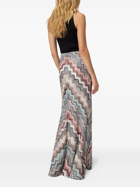 Missoni zigzag pattern maxi skirt - Grey