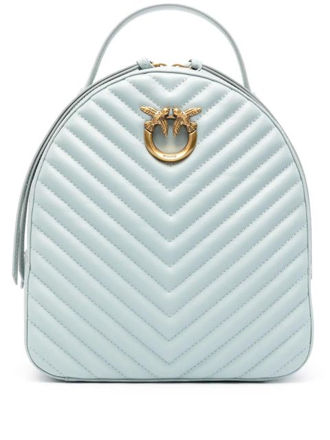 PINKO Love quilted leather backpack - Grey - zdjęcie produktu nr 1
