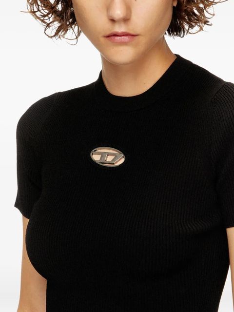 Diesel crew-neck ribbed T-shirt - Black - zdjęcie produktu nr 2