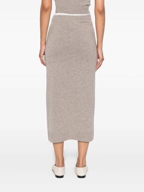 SANDRO knitted midi skirt - Neutrals