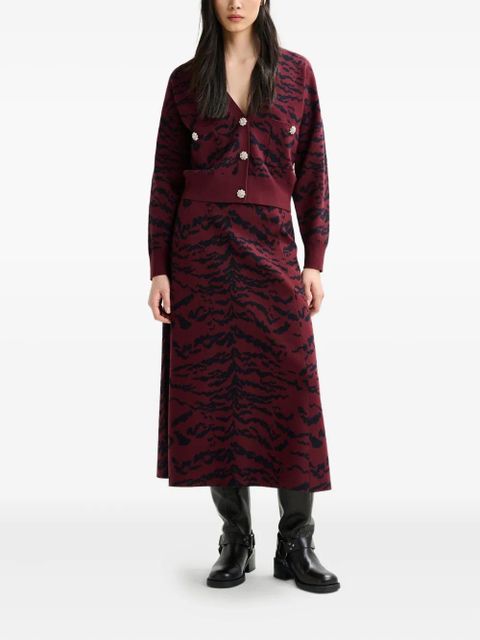 Essentiel Antwerp tiger-print midi skirt - Red - zdjęcie produktu nr 2