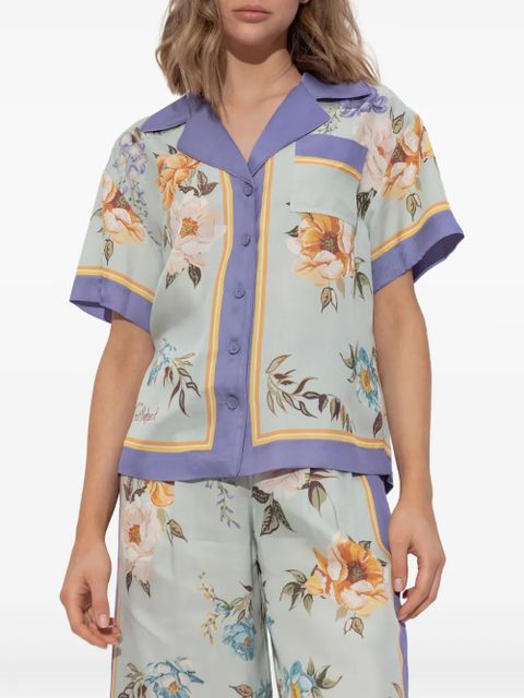 Self-Portrait floral-print shirt - Blue