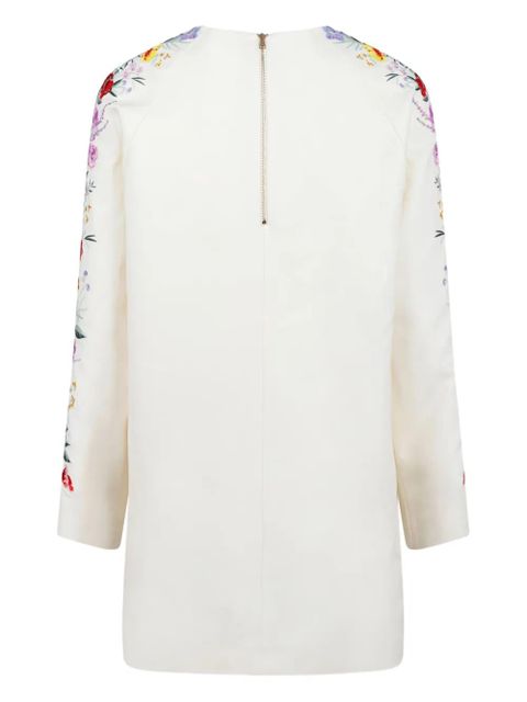Max Mara Leva floral-embroidery raglan-sleeve mini dress - White - zdjęcie produktu nr 2