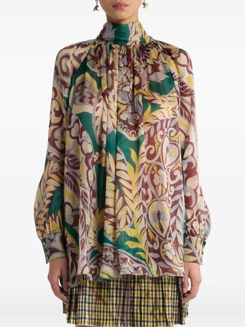 ETRO floral-print turtleneck blouse - Green - zdjęcie produktu nr 2