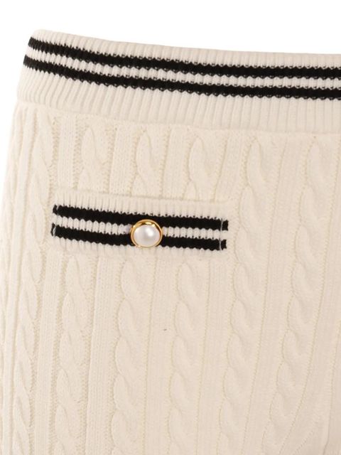 Alessandra Rich cable-knit shorts - White