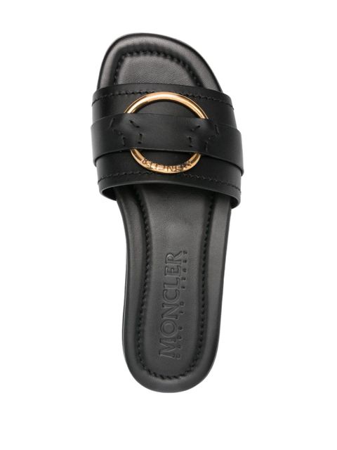 Moncler Bell leather slides - Black