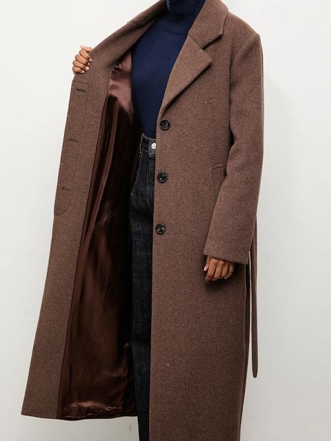 Answear.LAB płaszcz damski kolor brązowy przejściowy