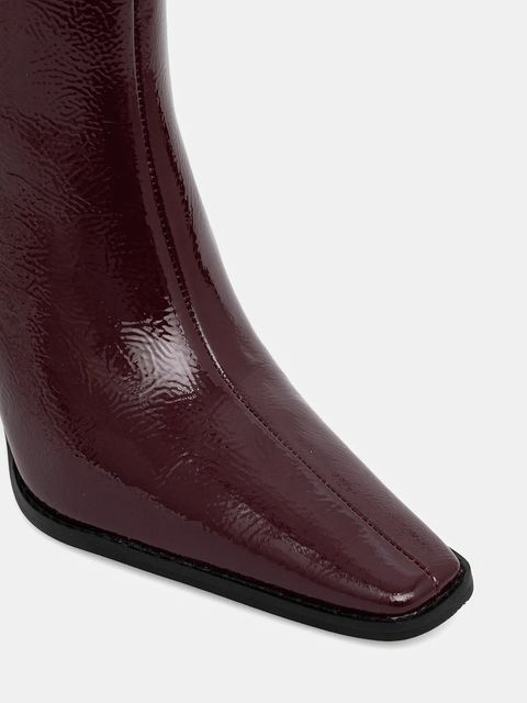 MICHAEL Michael Kors kozaki skórzane Darrah damskie kolor bordowy na szpilce 40F5DRMB5A.610 - zdjęcie produktu nr 2