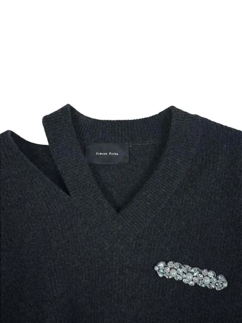 Simone Rocha embellished cut-out sweater - Grey