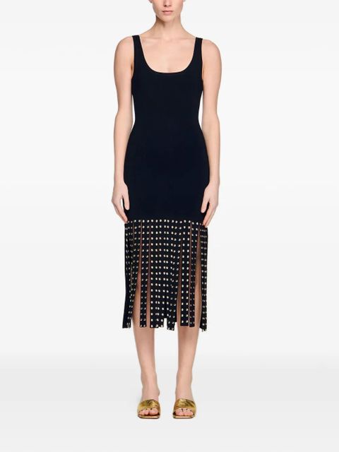 SANDRO studded knitted midi dress - Black - zdjęcie produktu nr 2