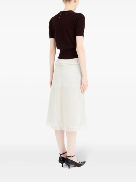 Maison Margiela checked midi skirt - Neutrals