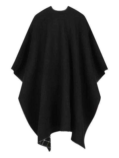 Burberry check-pattern embroidered-logo cape - Black