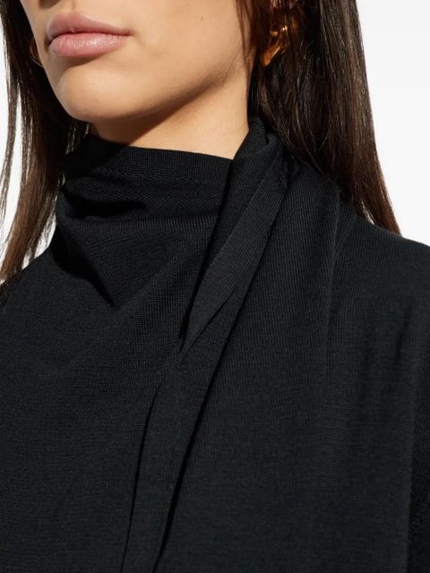 Jil Sander roll-neck draped sweater - Black