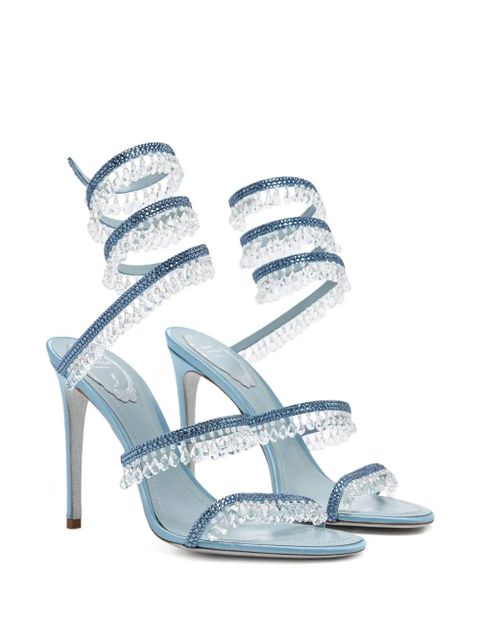 René Caovilla 105mm Chandelier crystal-embellished sandals - Blue
