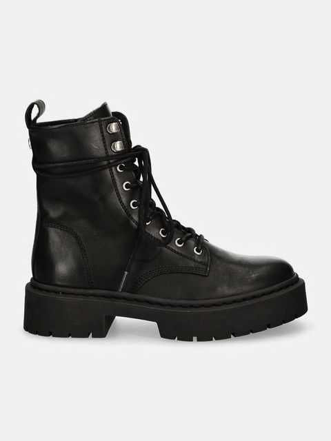 Steve Madden workery skórzane Gusto damskie kolor czarny na płaskim obcasie SM11003330 - zdjęcie produktu nr 2