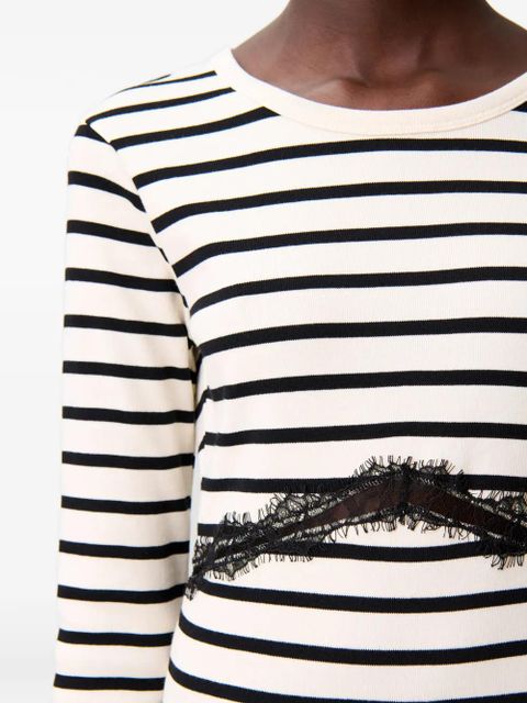 Claudie Pierlot striped lace-band top - Neutrals