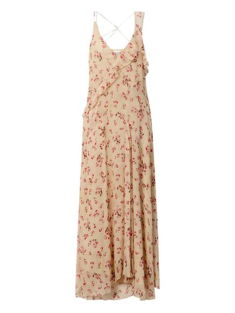 MARANT ÉTOILE Luxie floral-pattern midi dress - Neutrals - zdjęcie produktu nr 1