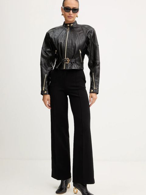 Versace Jeans Couture ramoneska skórzana kolor czarny przejściowa 79HAVP03 CP021