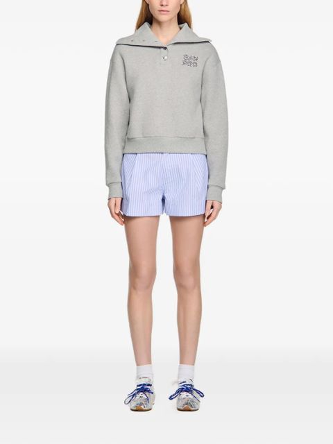 SANDRO logo-plaque sweatshirt - Grey - zdjęcie produktu nr 2