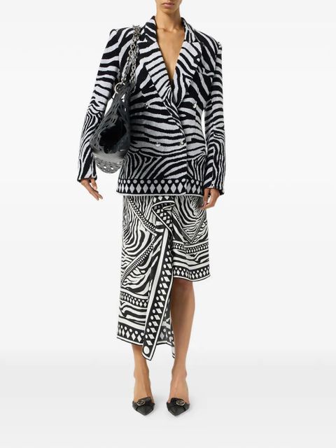 Blumarine zebra jacquard double-breasted jacket - Black - zdjęcie produktu nr 2
