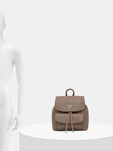 Guess plecak CRESIDIA damski kolor beżowy mały z aplikacją HWPD98 88310