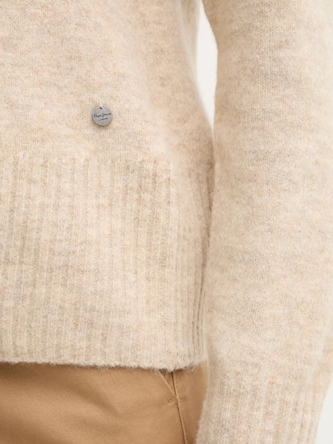 Pepe Jeans sweter z domieszką wełny damski kolor beżowy PL7000031