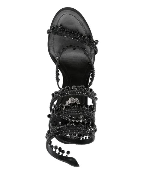 René Caovilla 110mm beaded-embellished stiletto sandals - Black