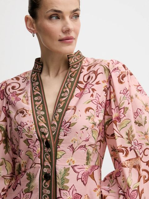 Barbour sukienka x Farm Rio kolor multicolor maxi rozkloszowana LDR0960